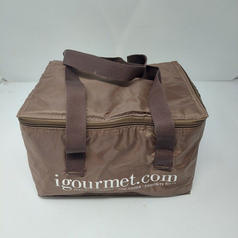 IGormet Brown Soft Sided Cooler Lunch Box Rectangular Zippered Closure